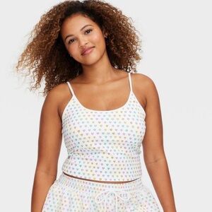 NWT Roller Rabbit x Target Women's Disco Hearts Wave Tank Top Pink/Lavender/Teal